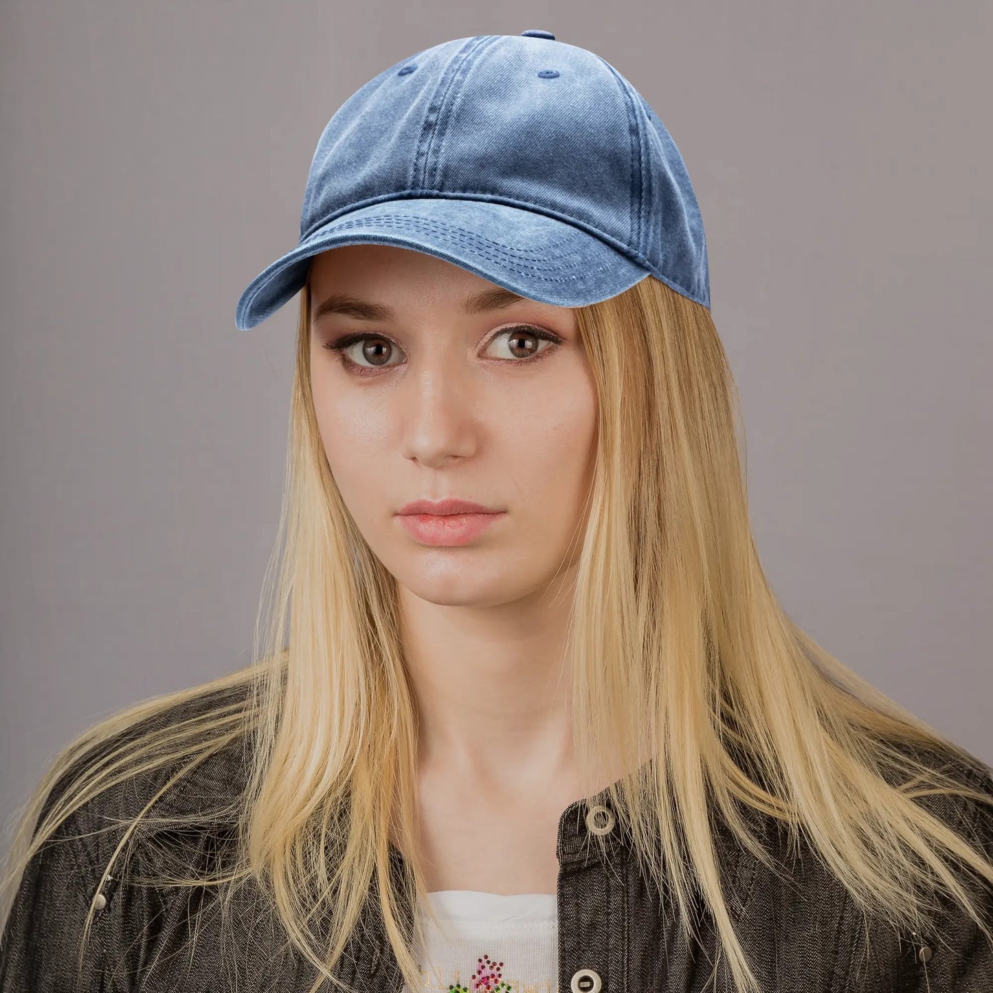 Custom Denim Baseball Cap- Custom Embroidered Design