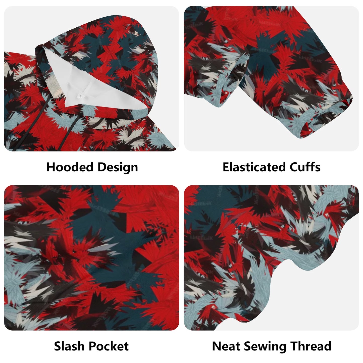 Camo Hoodie - Red Leaves