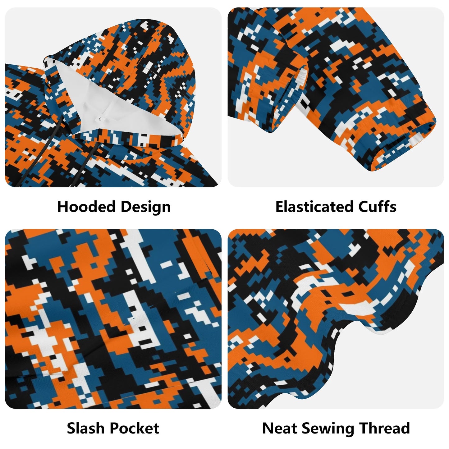 Camo Hoodie - Blue and Orange Camo