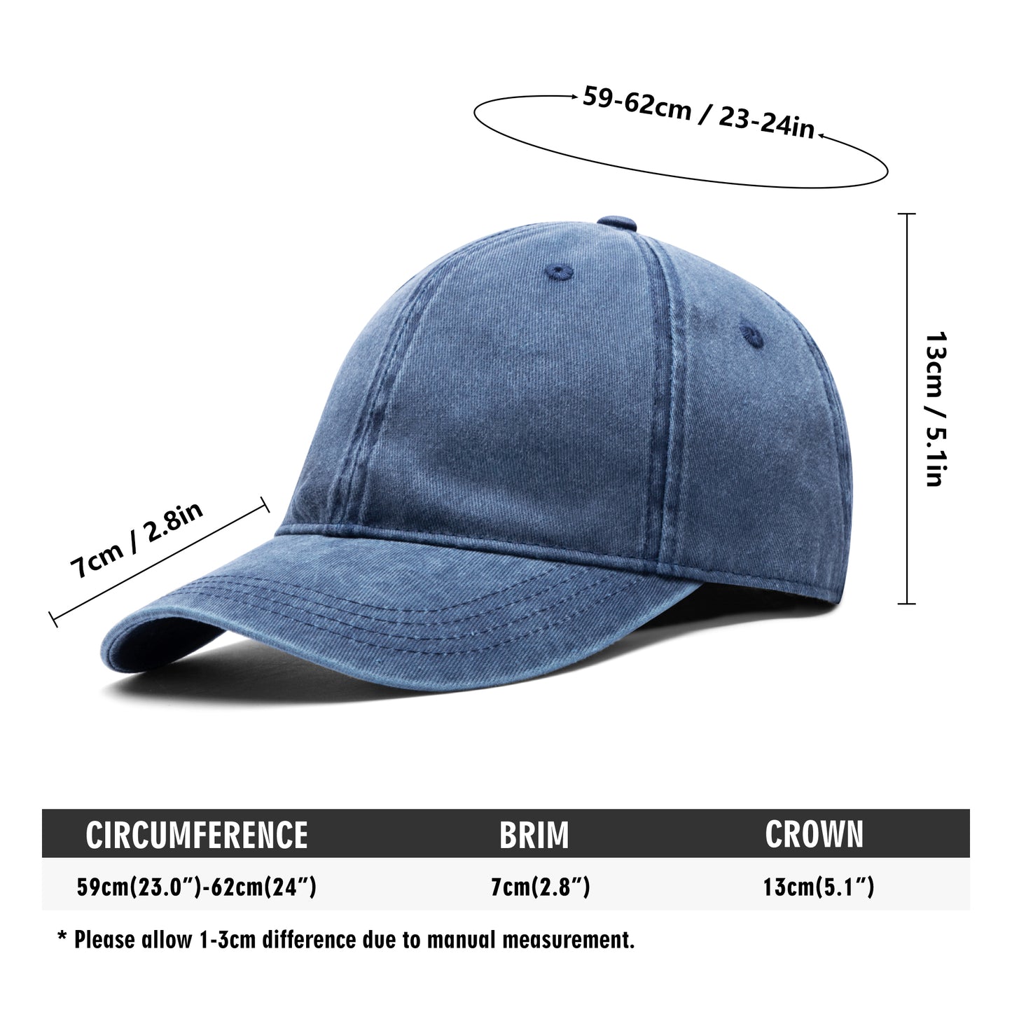 Custom Denim Baseball Cap- Custom Embroidered Design